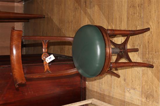 A Regency mahogany harpists chair